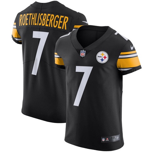 Nike Steelers #7 Ben Roethlisberger Black Team Color Men's Stitched NFL Vapor Untouchable Elite Jersey - Click Image to Close